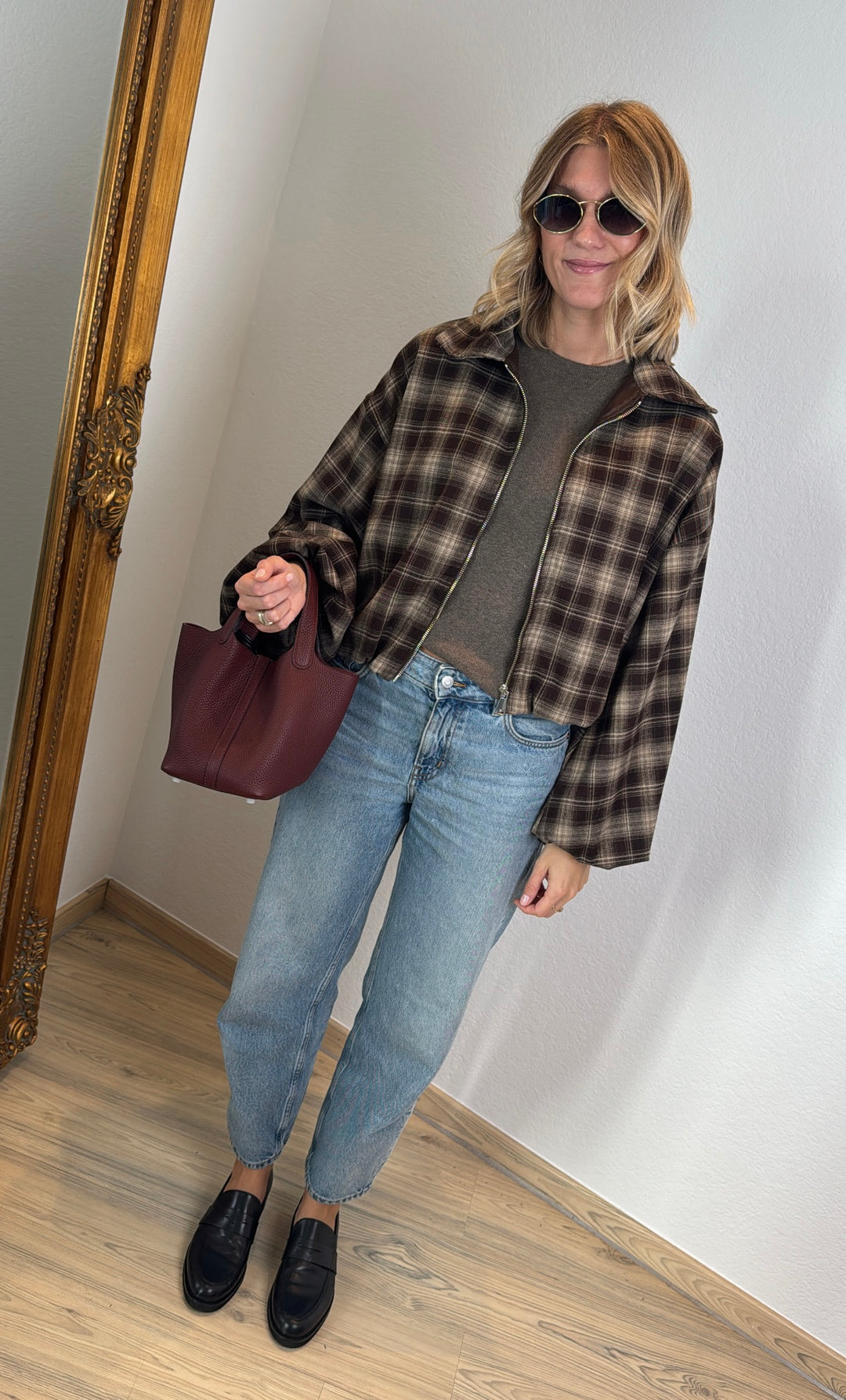 Karierte Blousonjacke
