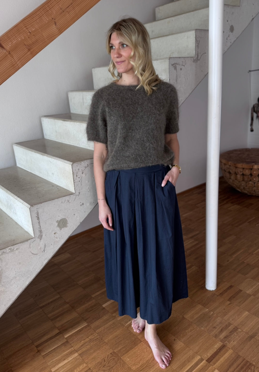 Super Kid Mohair Shirt Taupe - Limitiert
