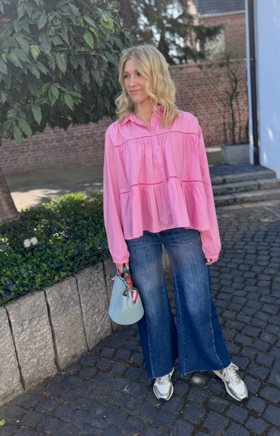 Verspielte Bluse - Rosa