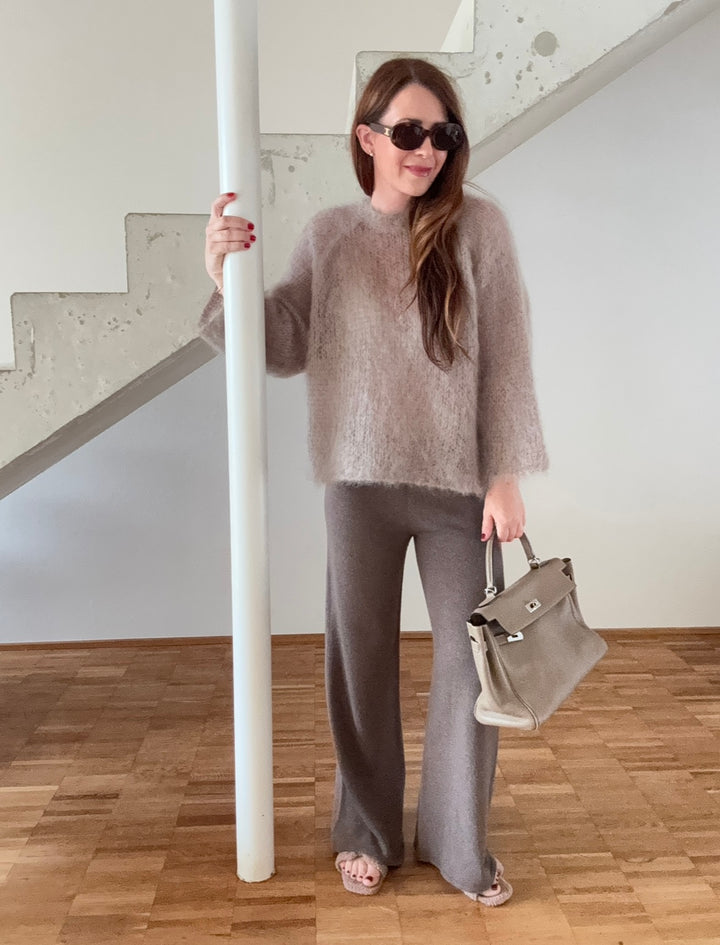 Mohair-Pullover - Taupe