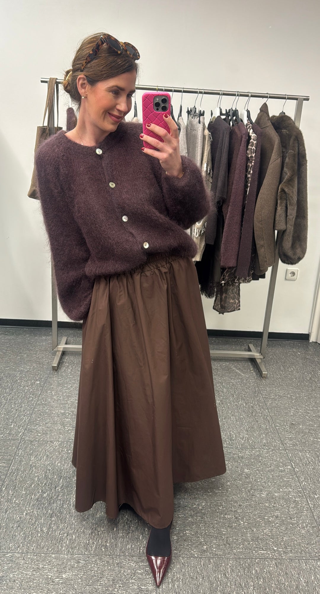 Mohair-Cardigan - Braun