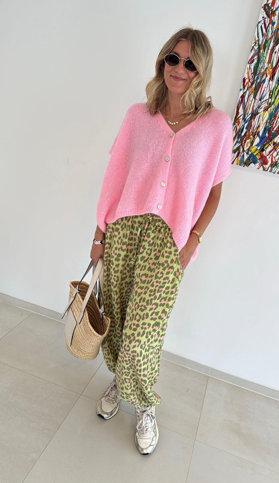 Mohair-Weste - Rosa