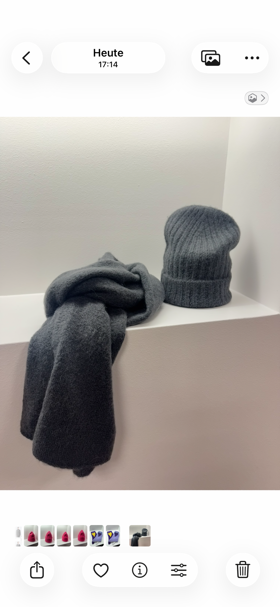 Set aus Mütze und Schal - Anthrazit