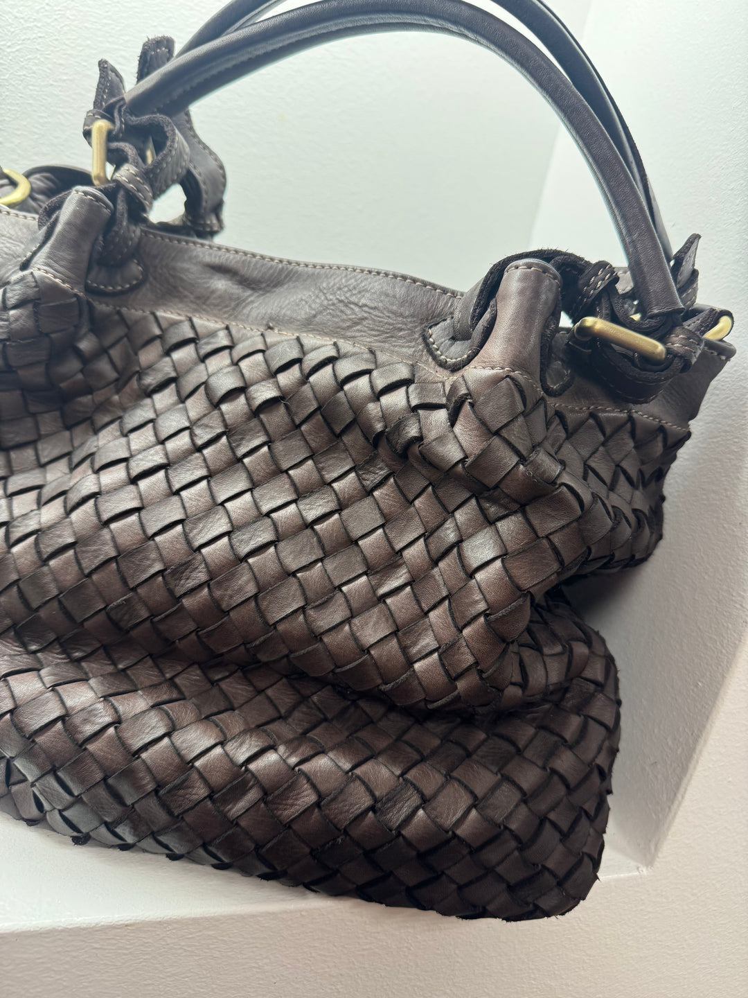 Tasche aus Leder - Braun