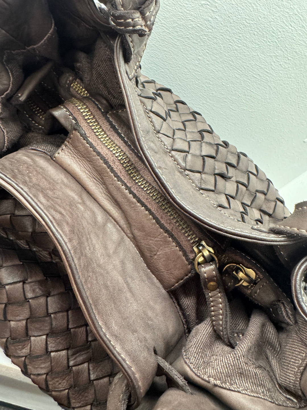 Tasche aus Leder - Braun