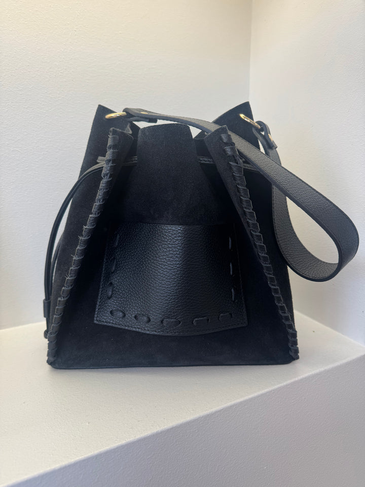 Beutel aus Leder - Schwarz
