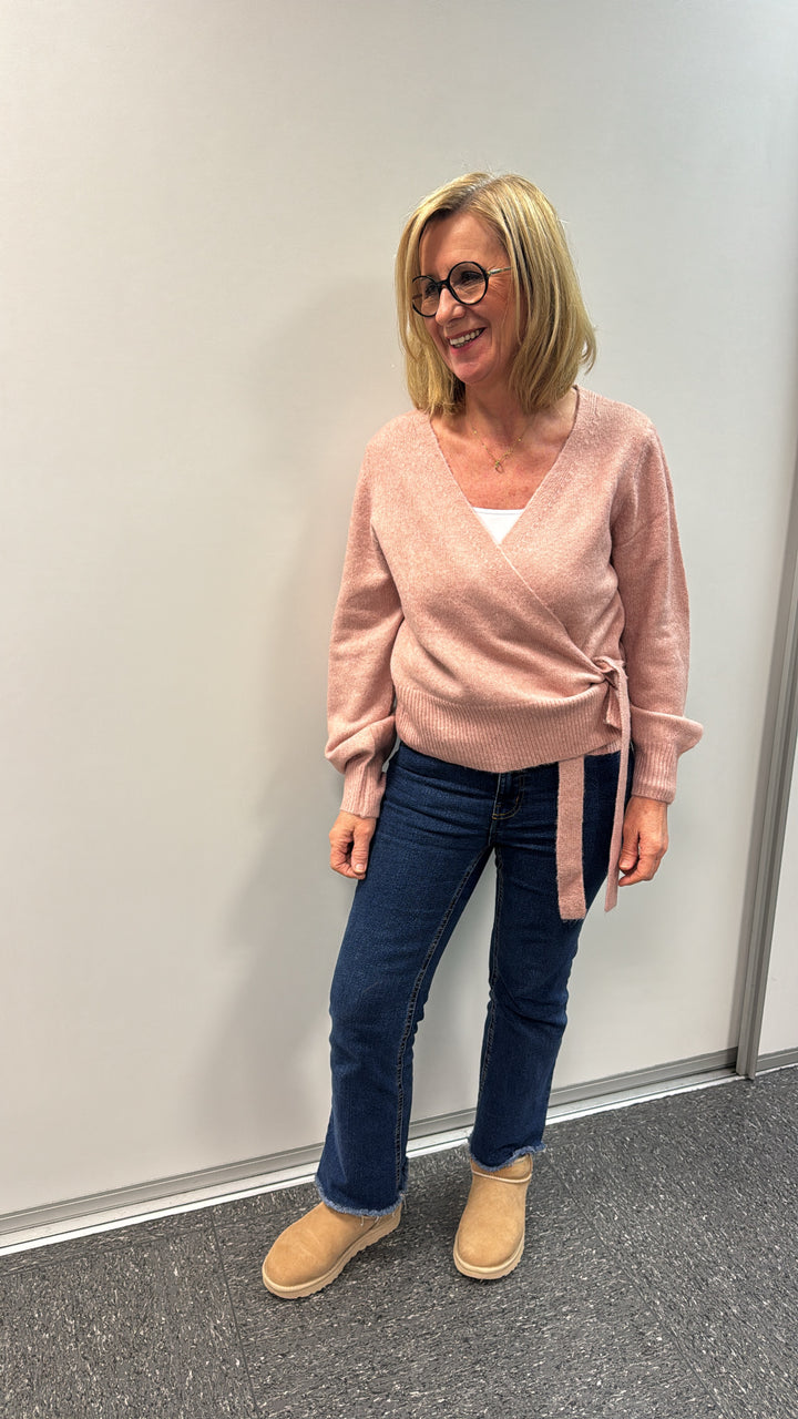 Wickelstrickjacke - Rose