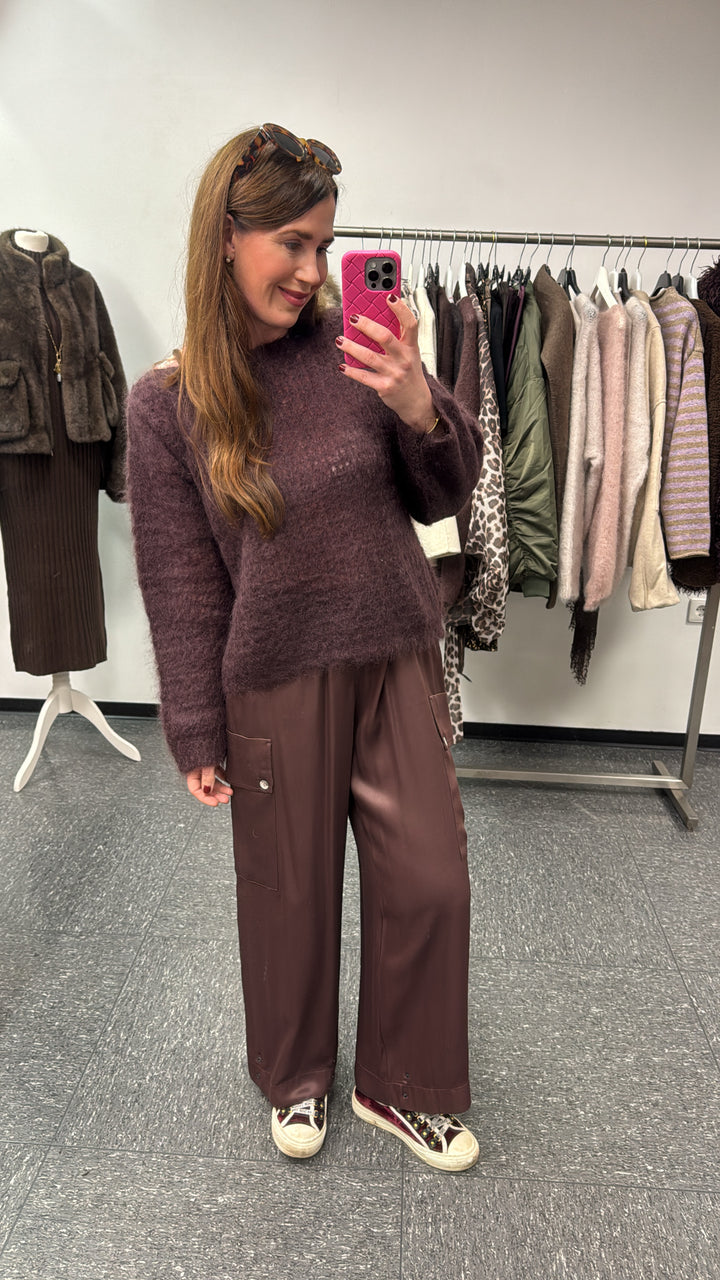 Mohair-Pullover - Braun