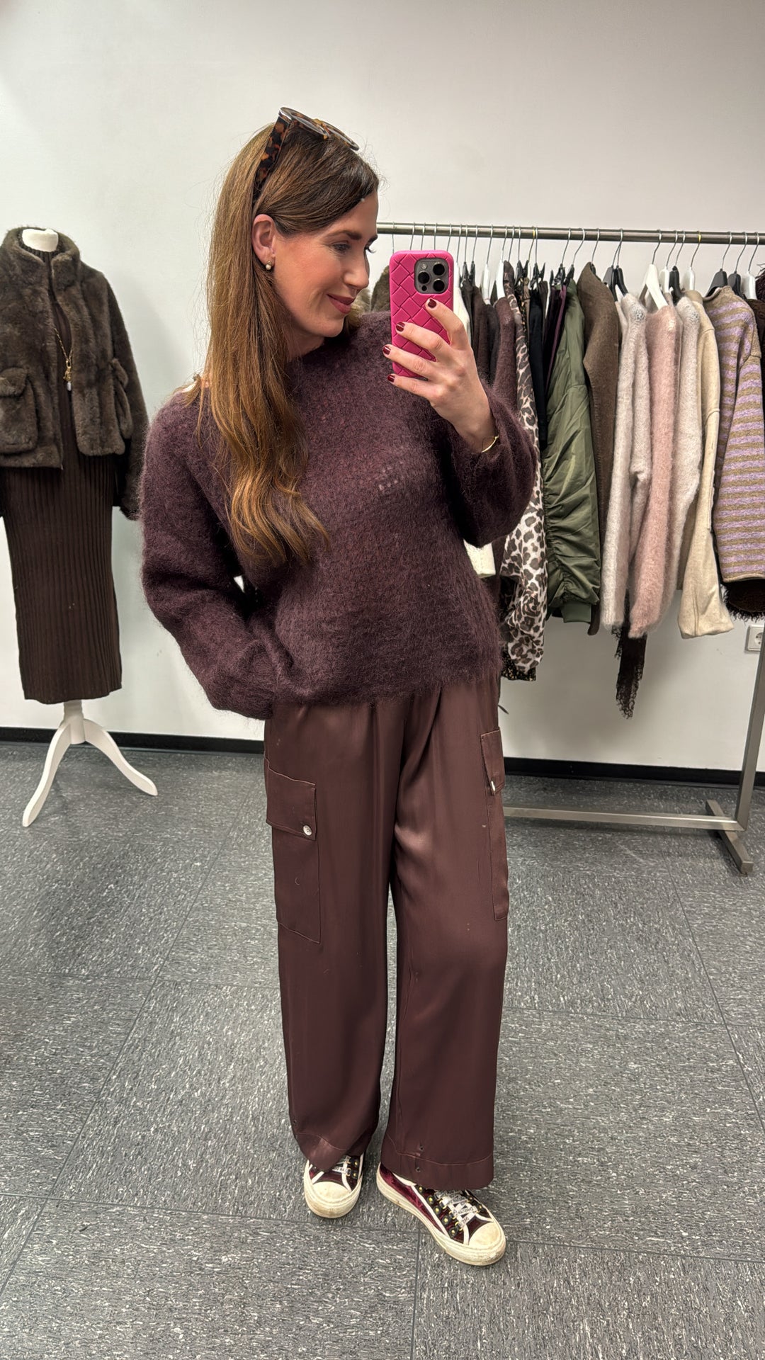 Mohair-Pullover - Braun