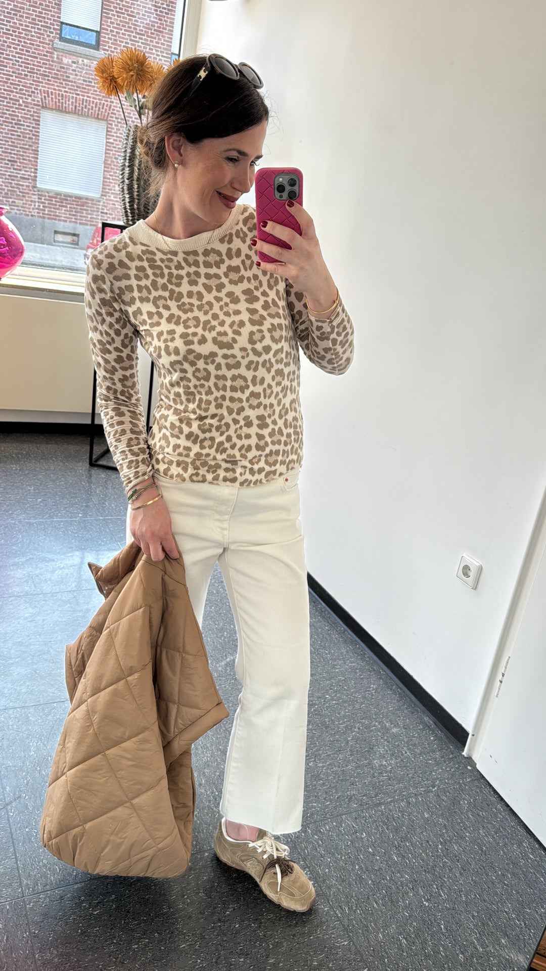 Shirt mit Print - Creme