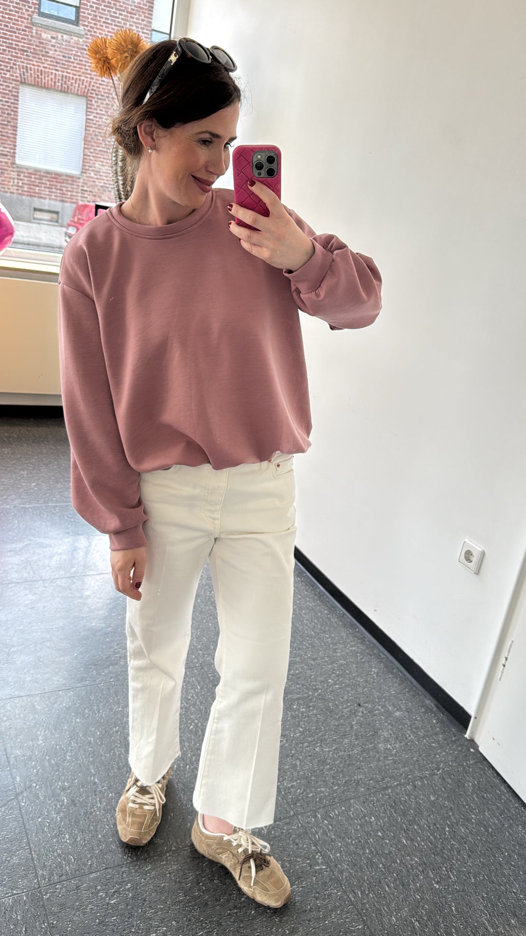 Ballonshirt langarm - Altrose