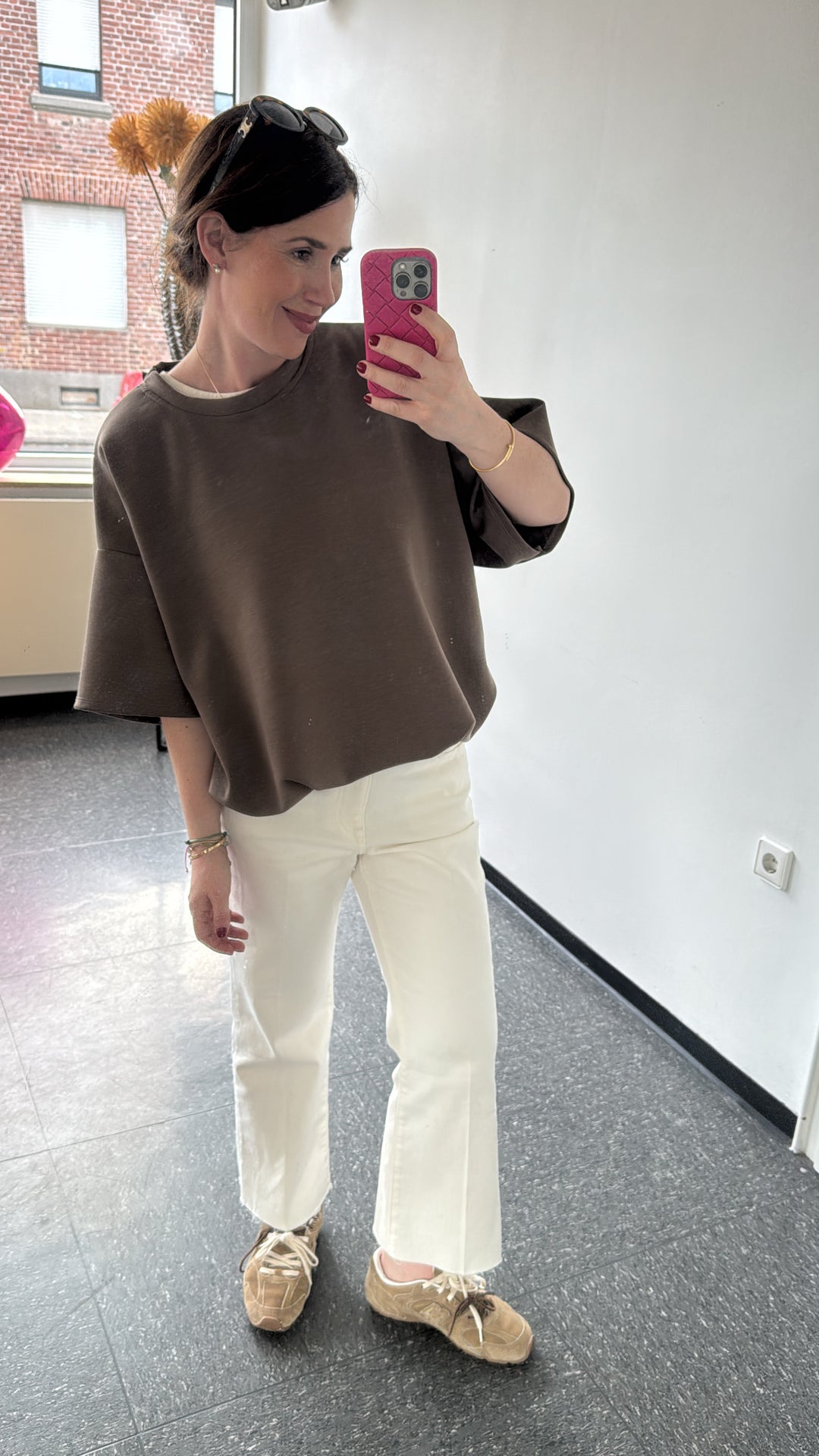 Großes Ballonshirt - Taupe