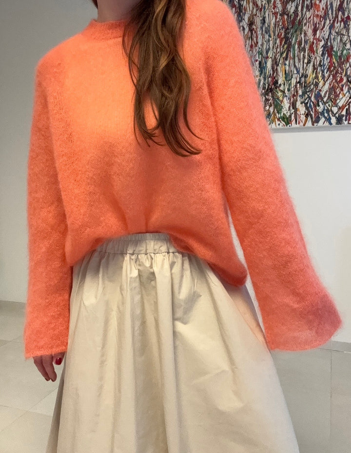Dünner Mohairpullover - Orange