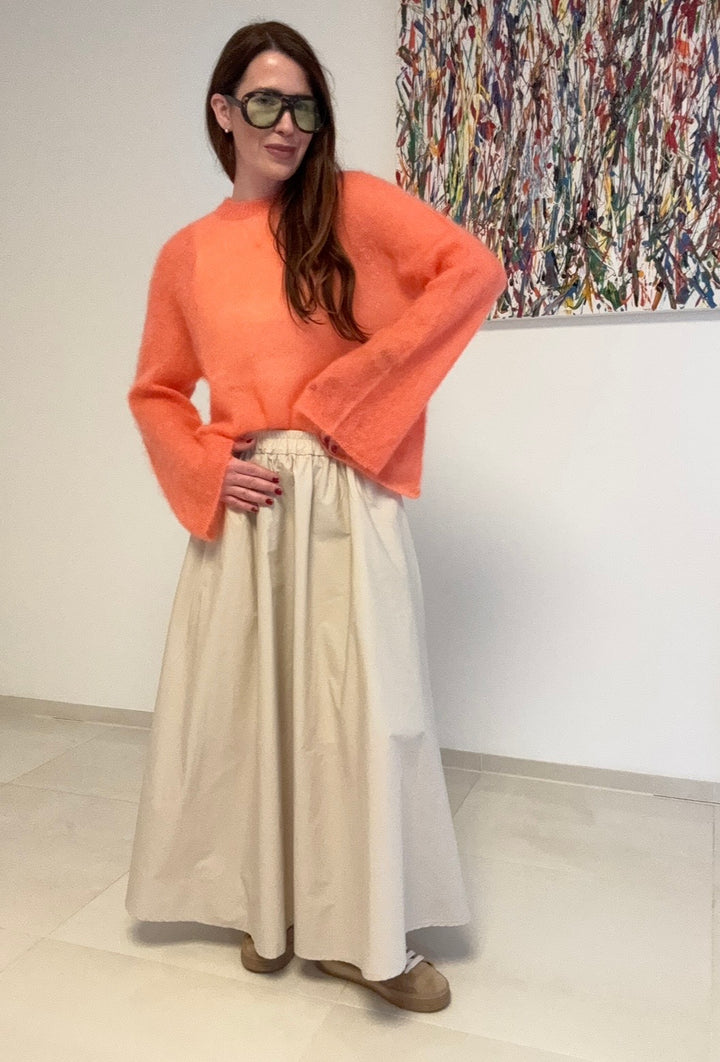 Dünner Mohairpullover - Orange