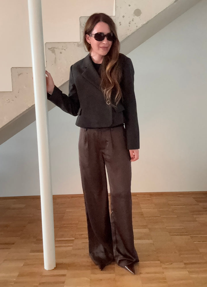 Satinhose - Schokobraun