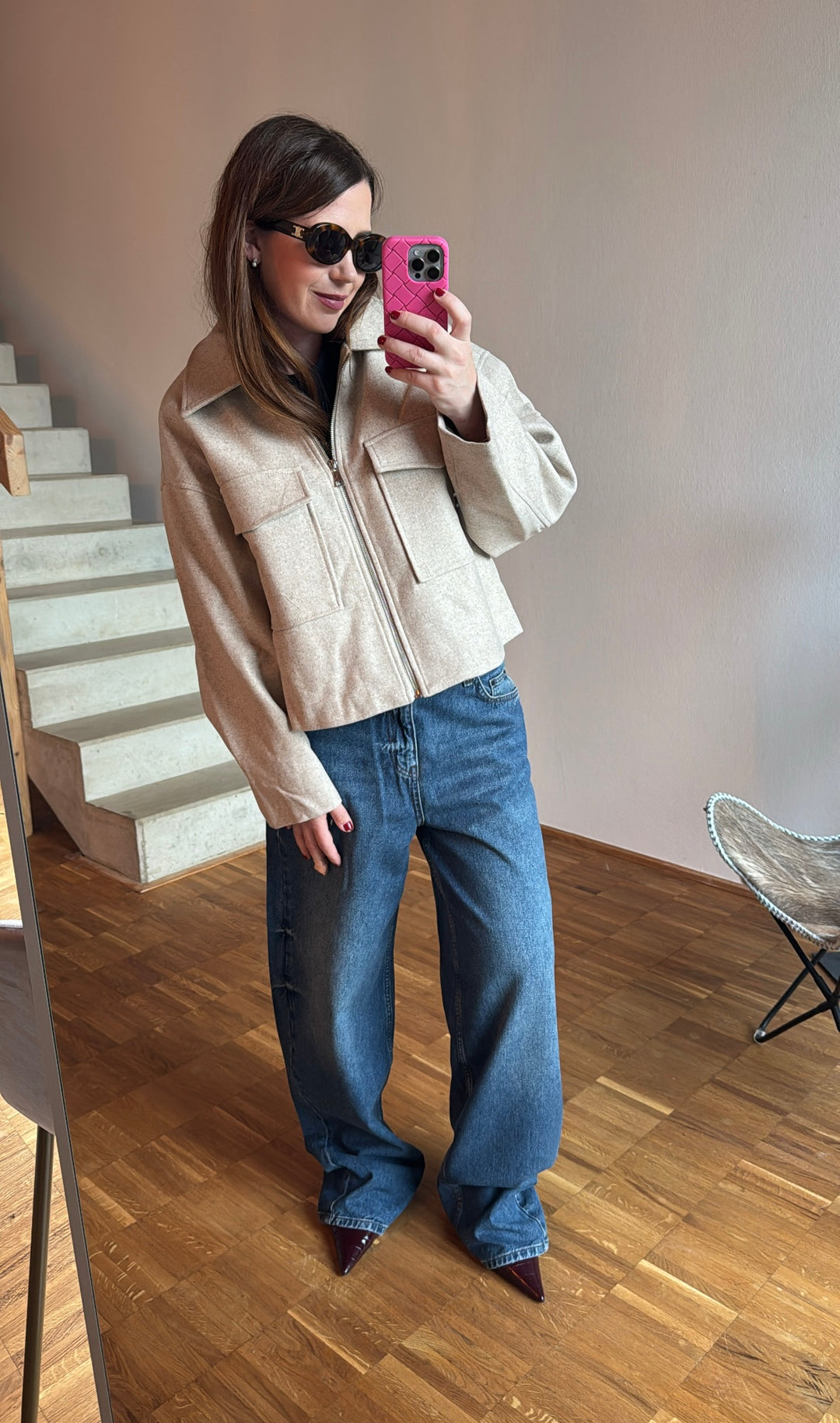 Wollmix-Jacke - Creme