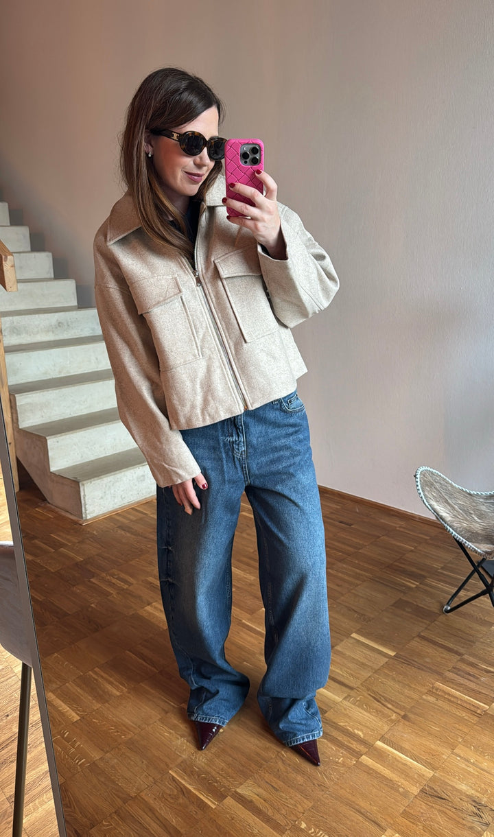 Wollmix-Jacke - Creme