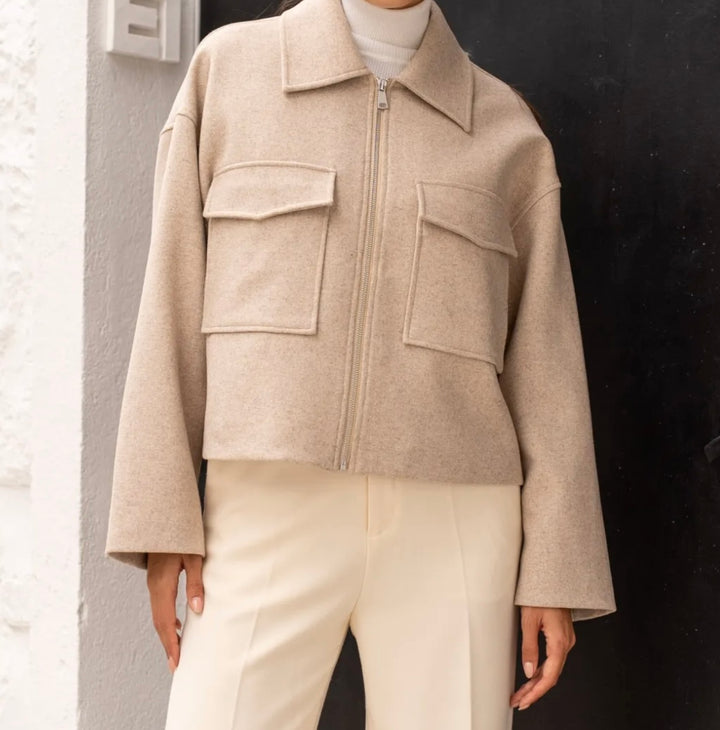 Wollmix-Jacke - Creme