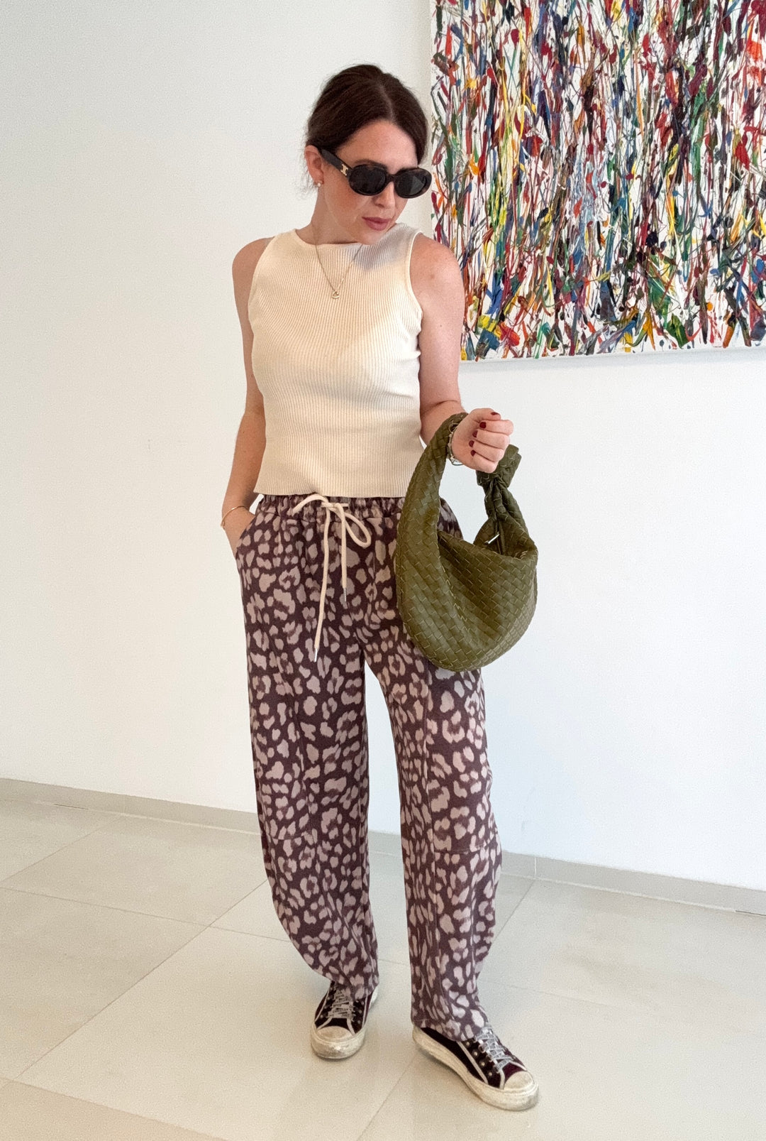 Jogger mit Print - Braun