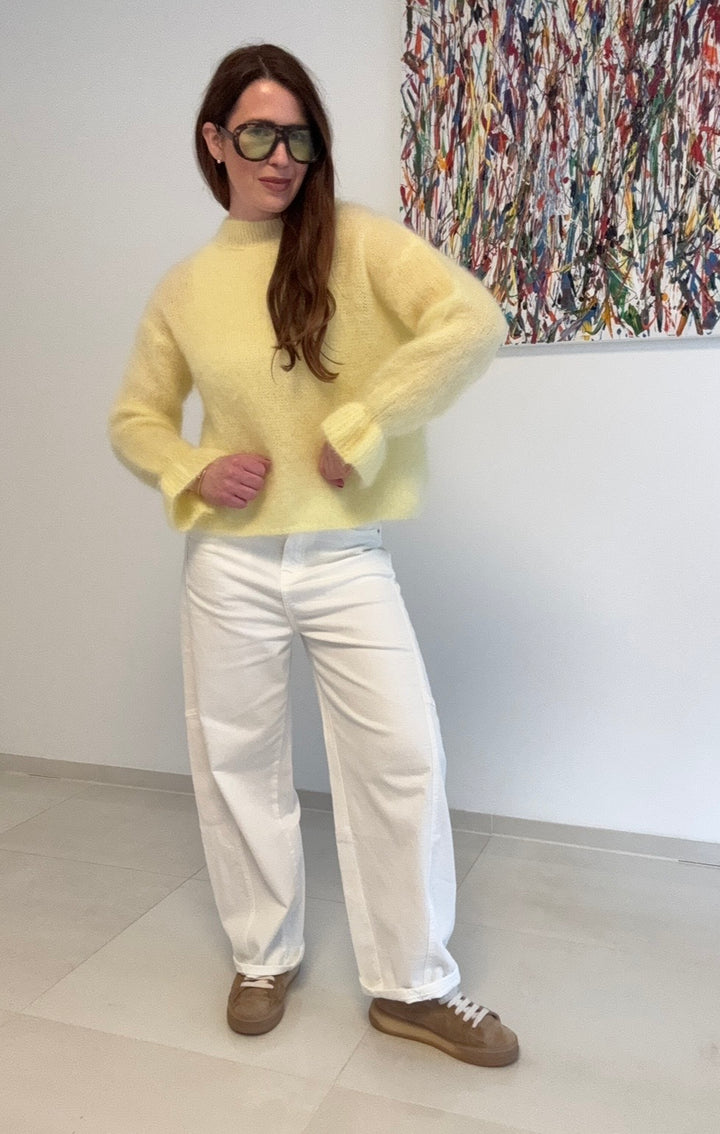 Verspileter Mohairpullover - Gelb