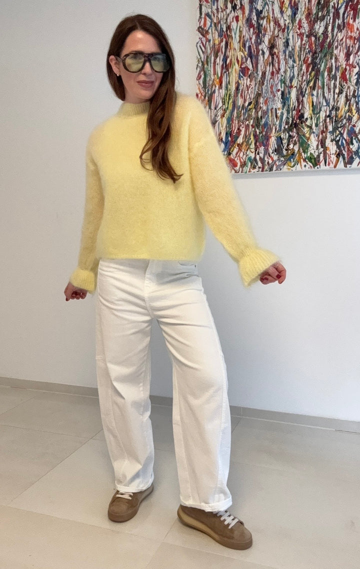 Verspileter Mohairpullover - Gelb