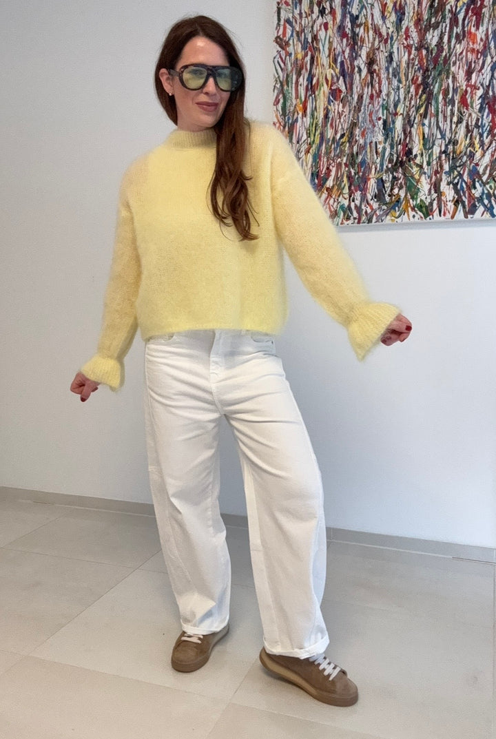 Verspileter Mohairpullover - Gelb