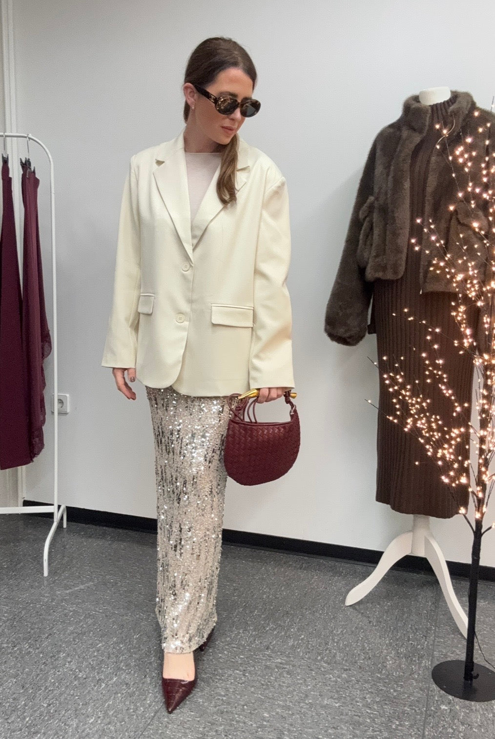 Blazer mit "cut-out" - Creme