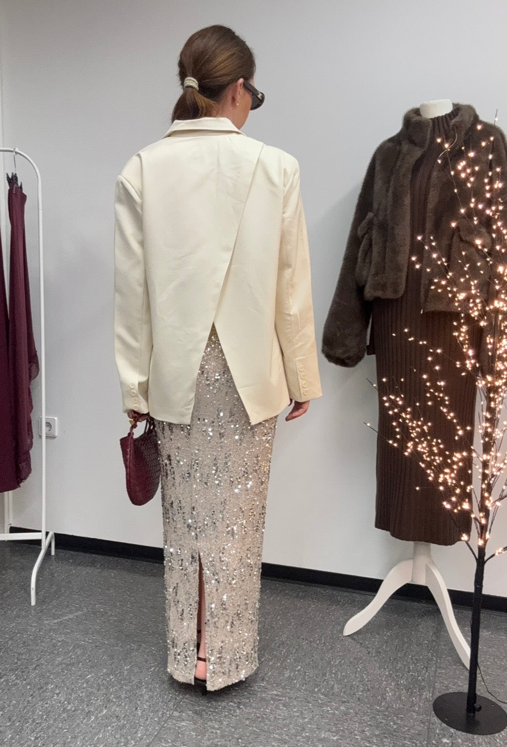 Blazer mit "cut-out" - Creme