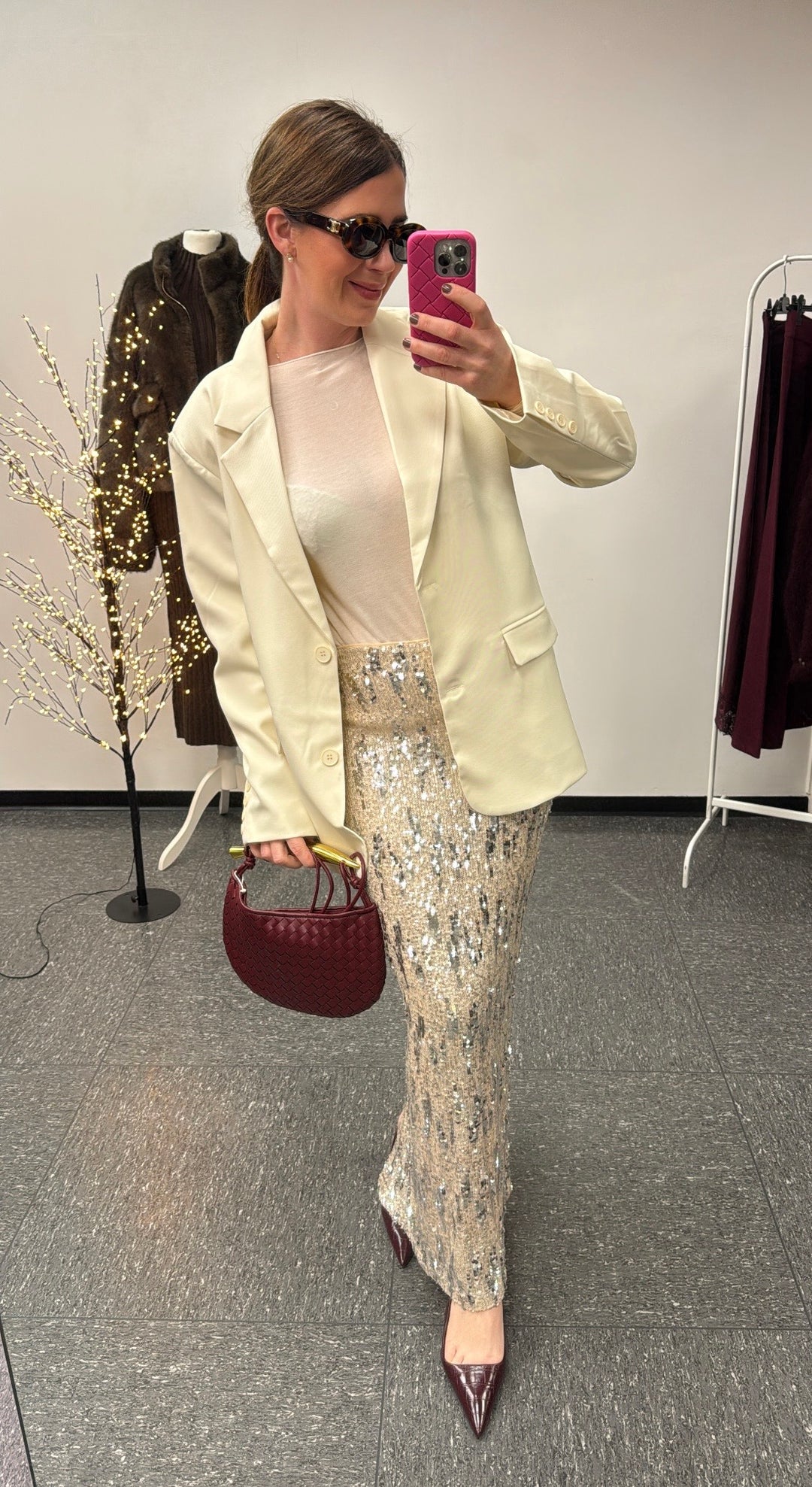 Blazer mit "cut-out" - Creme