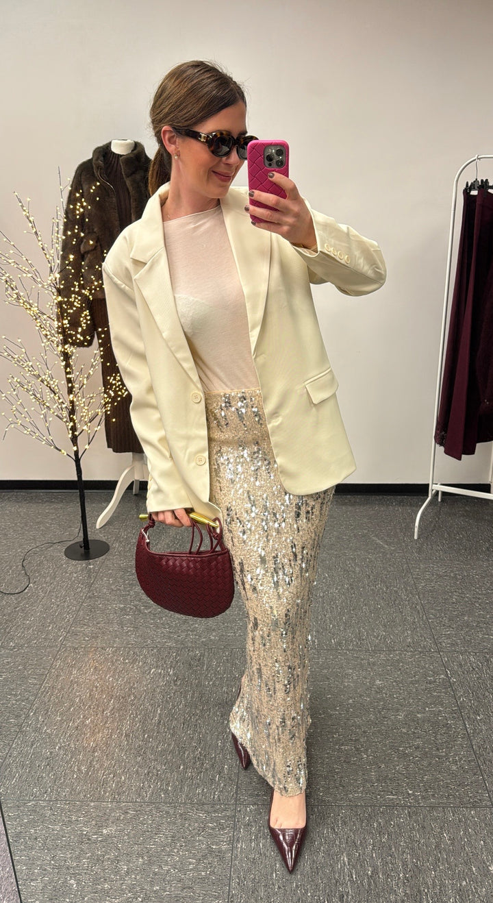 Blazer mit "cut-out" - Creme