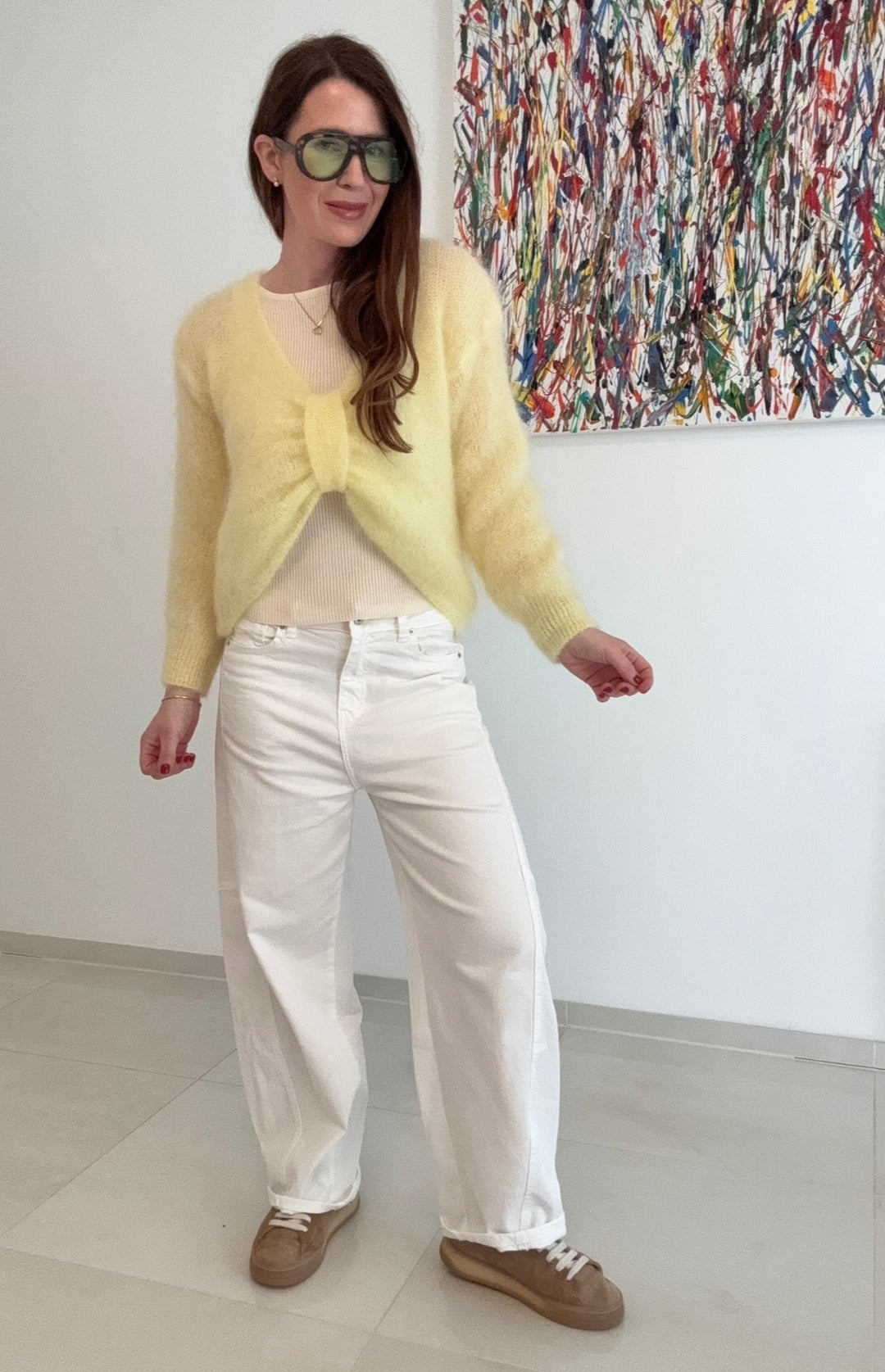 Wendepullover aus Mohair - Gelb