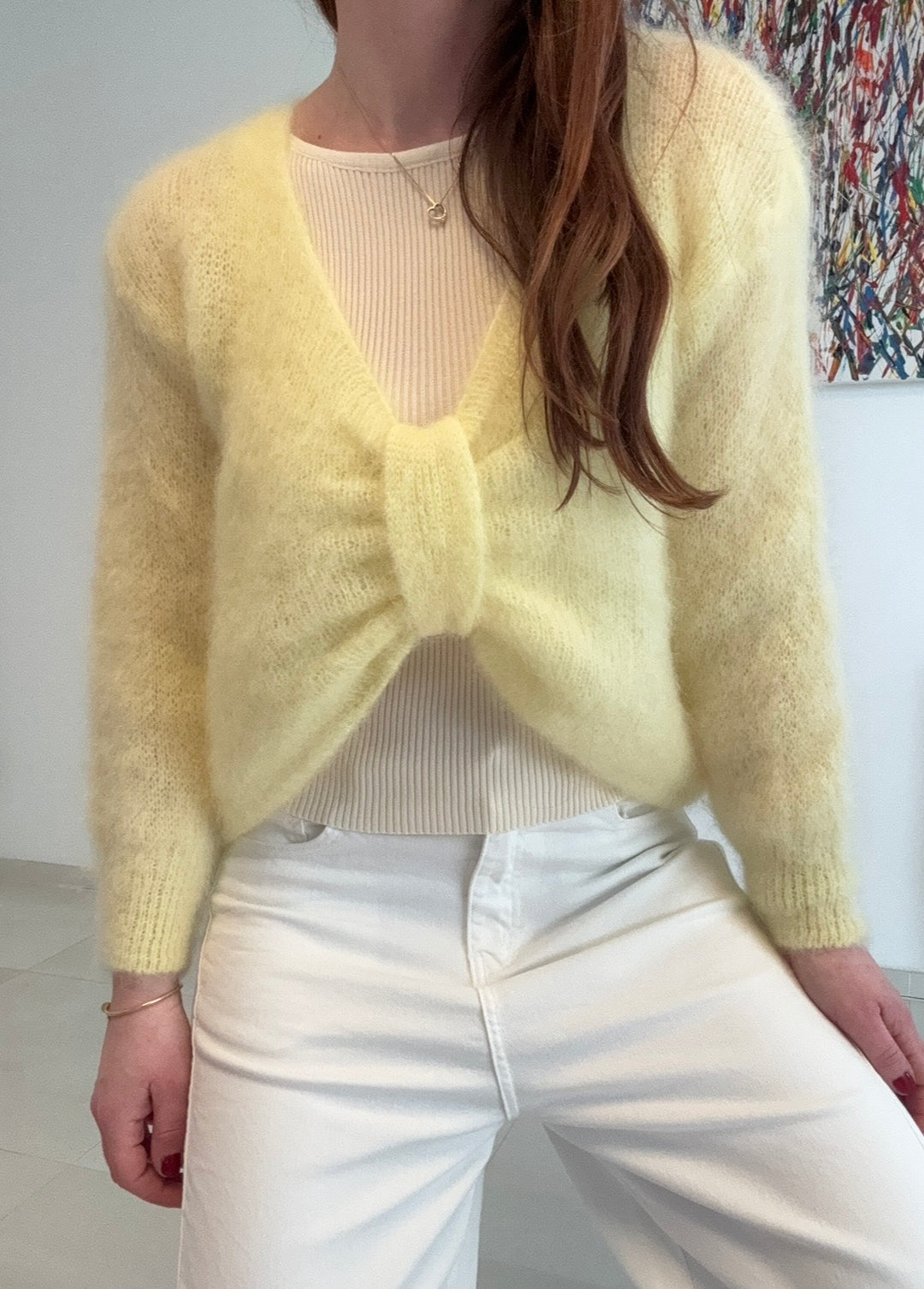 Wendepullover aus Mohair - Gelb