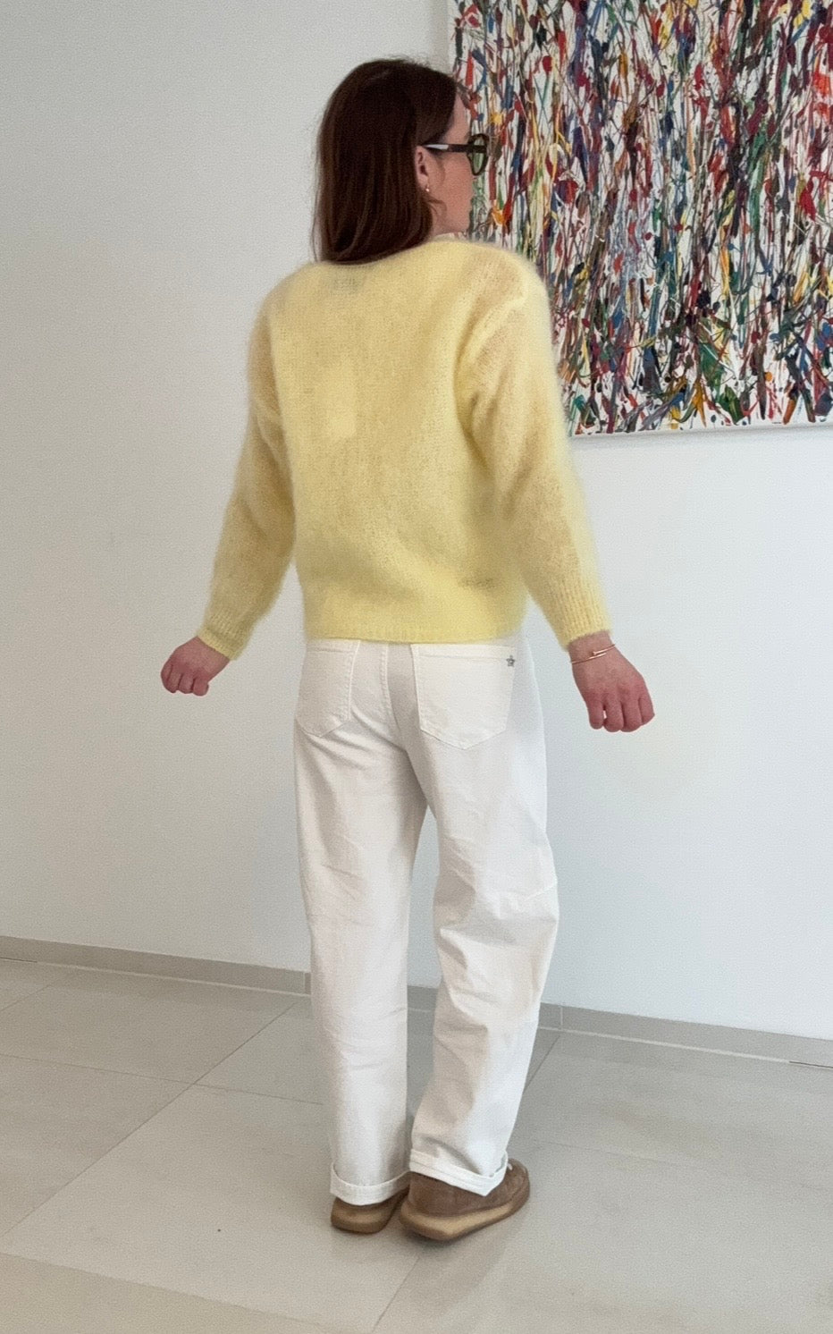 Wendepullover aus Mohair - Gelb