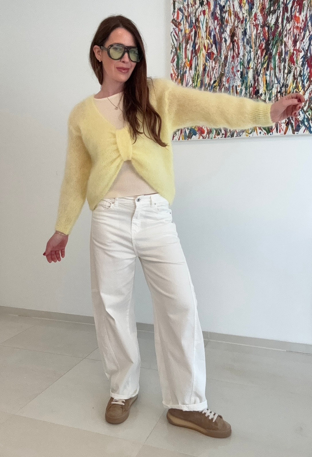 Wendepullover aus Mohair - Gelb