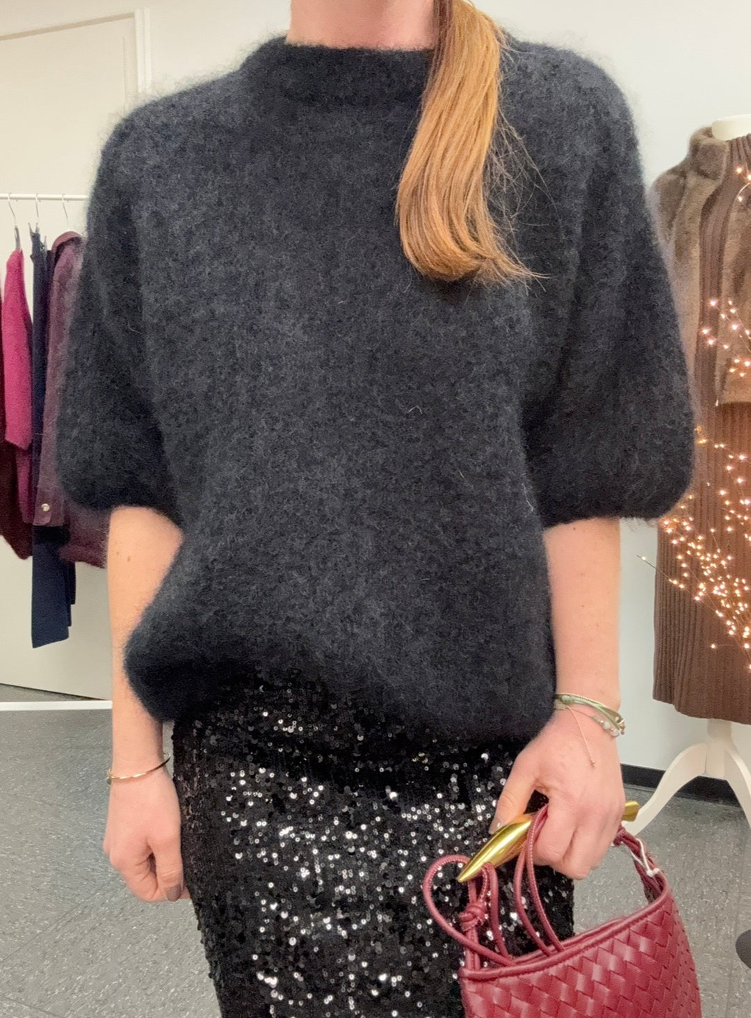 Mohair-Shirt - Schwarz