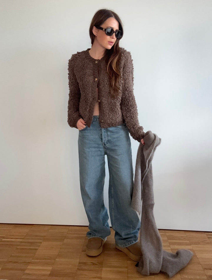 Cardigan mit Knöpfen - Braun