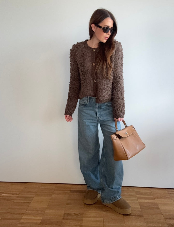 Cardigan mit Knöpfen - Braun