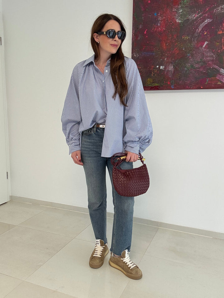 Oversize-Bluse gestreift