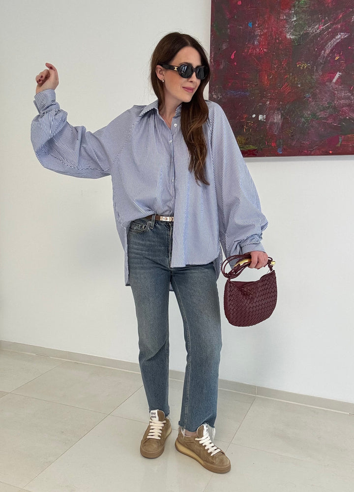 Oversize-Bluse gestreift