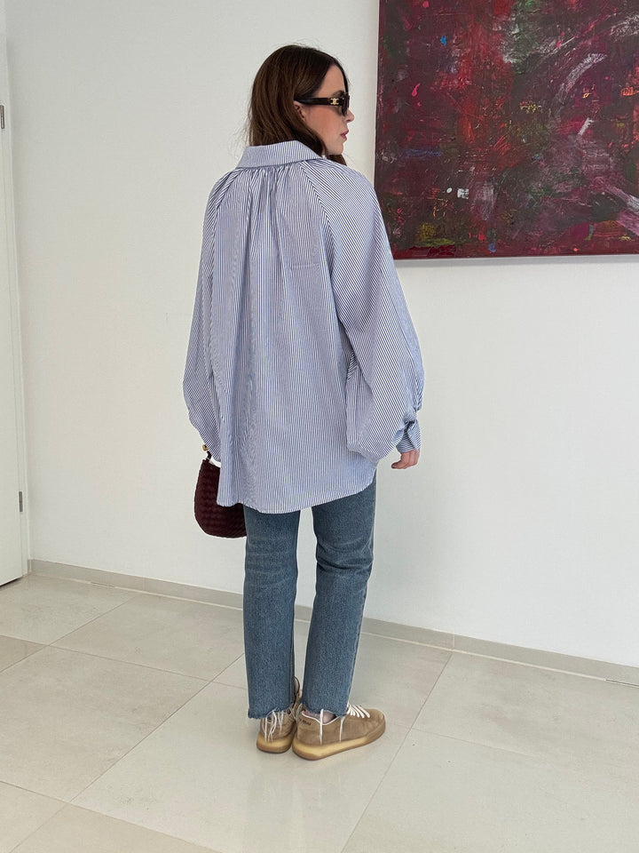 Oversize-Bluse gestreift