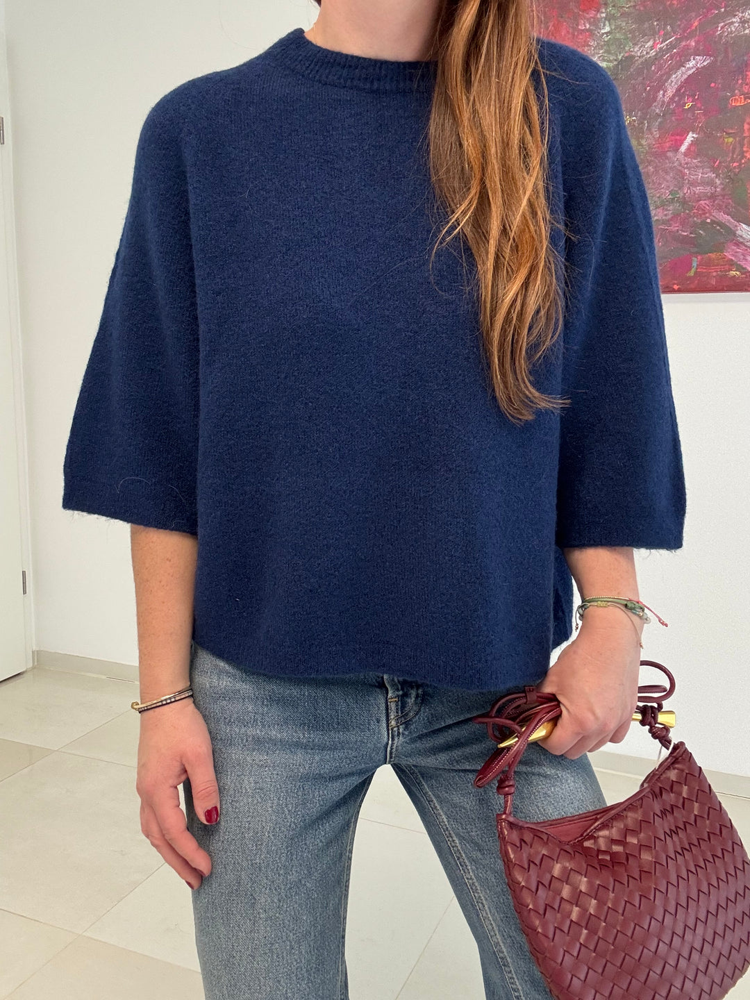 Baby-Alpaka Shirt - Navy (Vorbestellung)