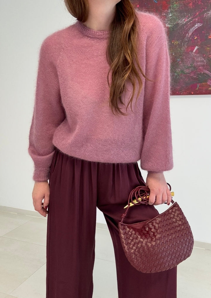 Dünner Mohair-Pullover - Beere