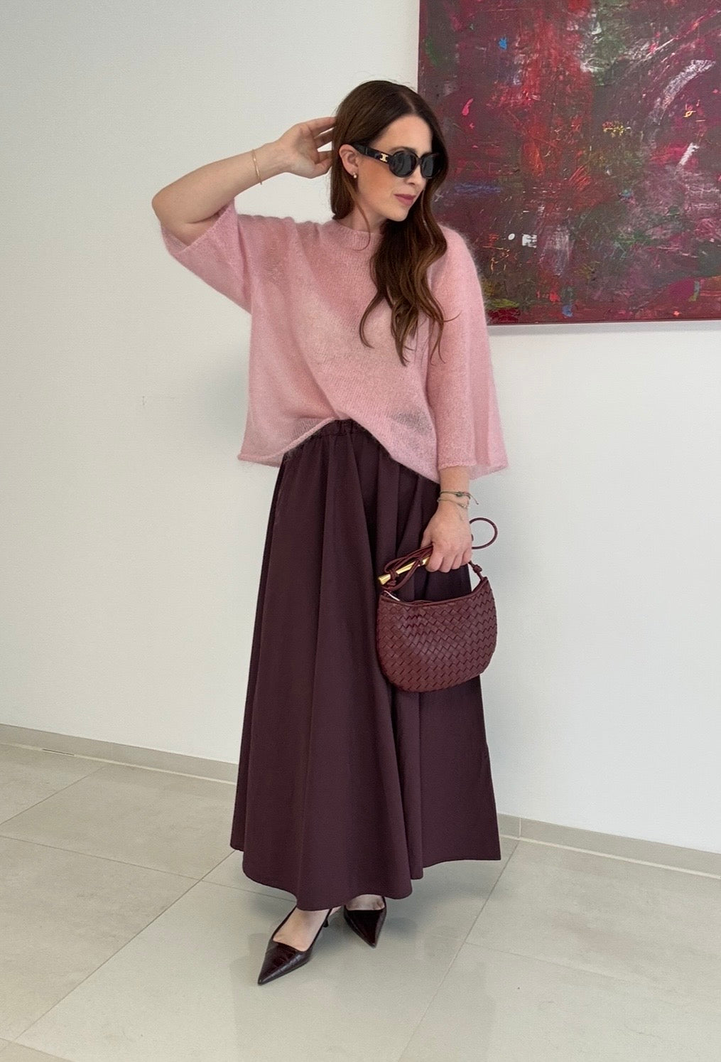 Dünnes Mohair-Shirt - Rosa