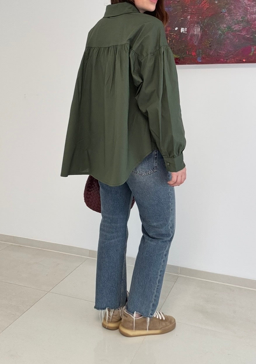 Oversize-Bluse - Grün