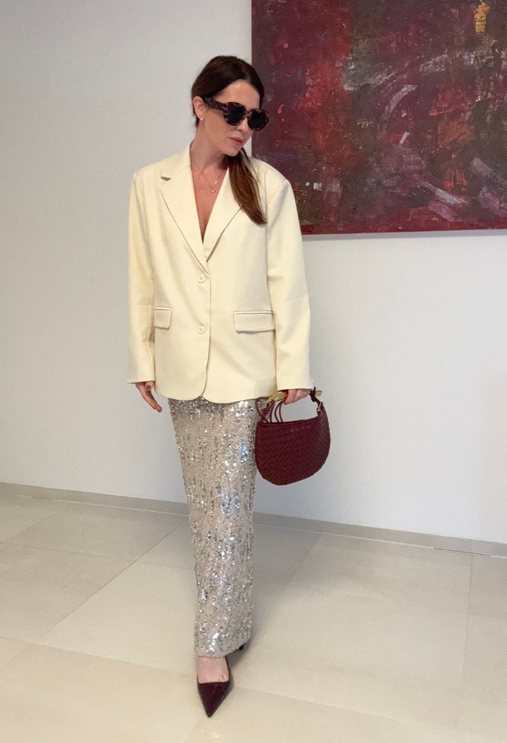 Blazer mit "cut-out" - Creme