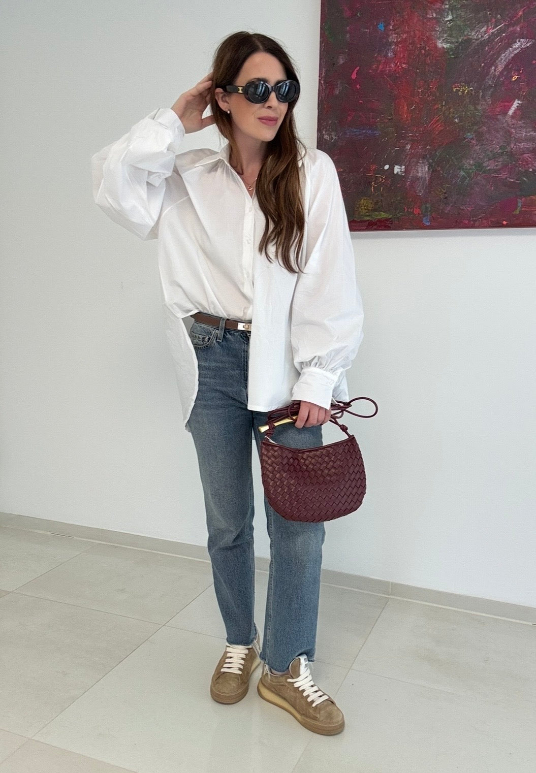 Oversize-Bluse - Weiß
