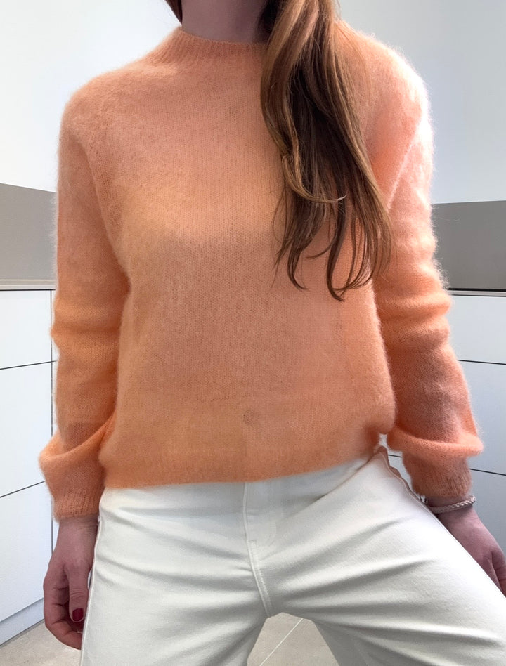 Dünner Mohair-Pullover - Orange
