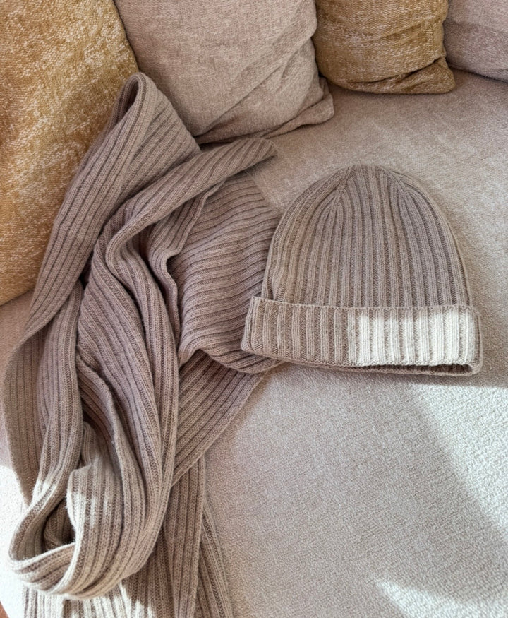 Set (Mütze & Schal) - Beige