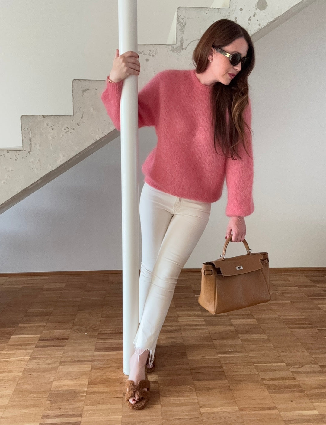 Mohair-Pullover - Pfirsich
