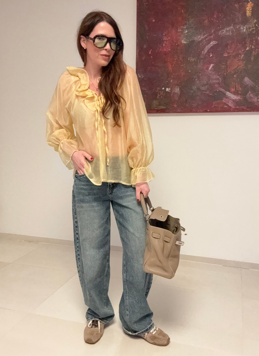 Verspielte Bluse - Gelb